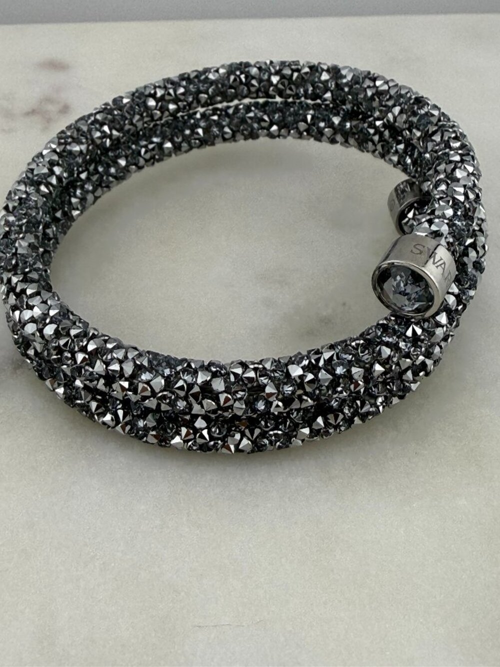 Swarovski Black Crystal Double-Wrap Bracelet